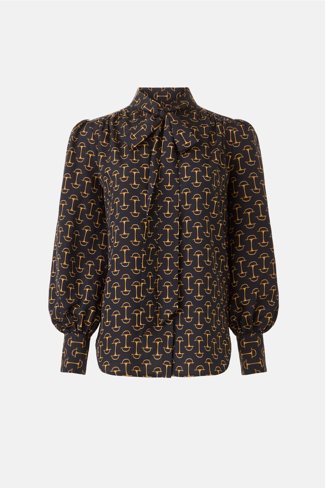 Equestrian Patterned Long Sleeve Blouse by Lauren Ralph Lauren 4