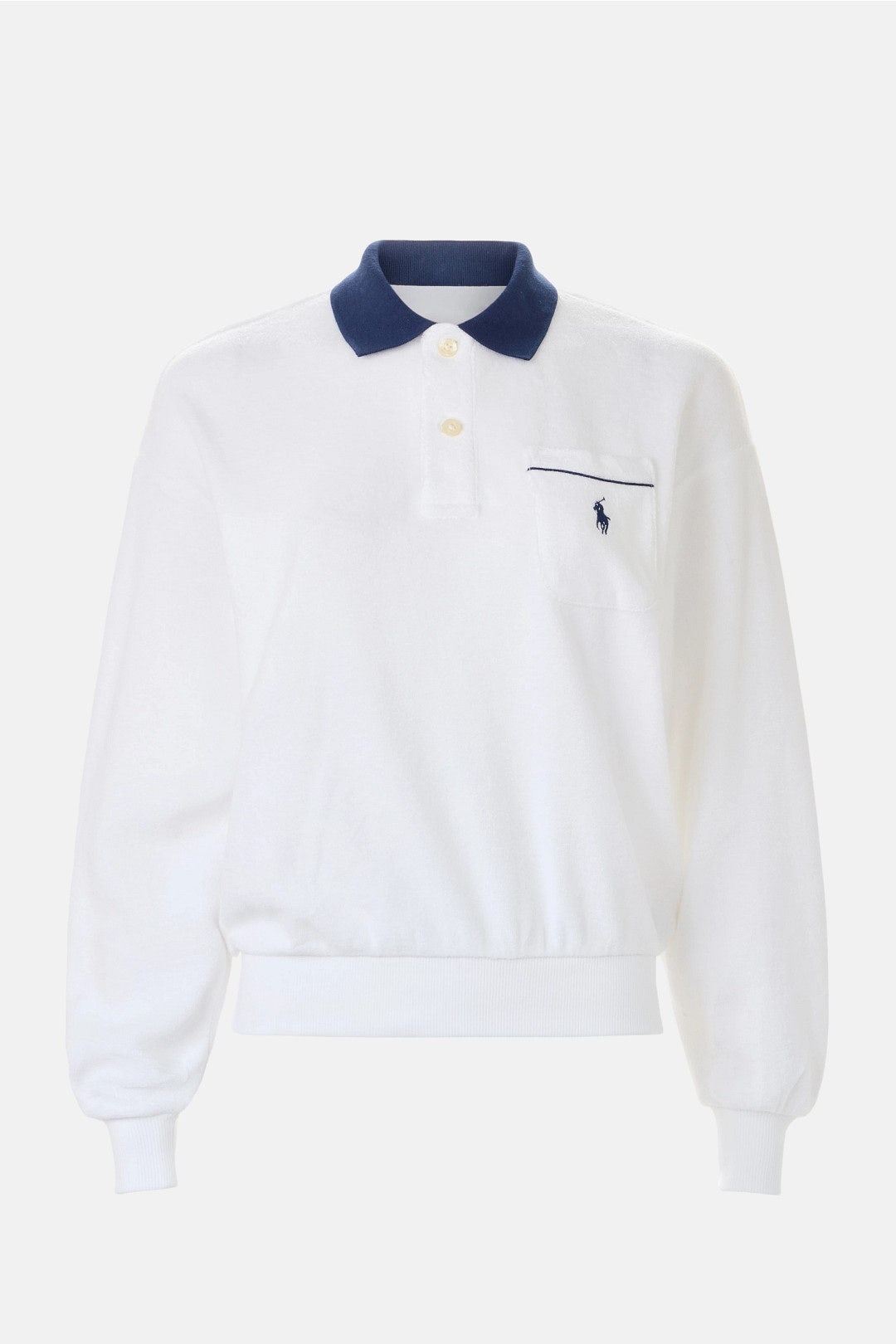 Terry Long Sleeve Polo Knit Top by Polo Ralph Lauren