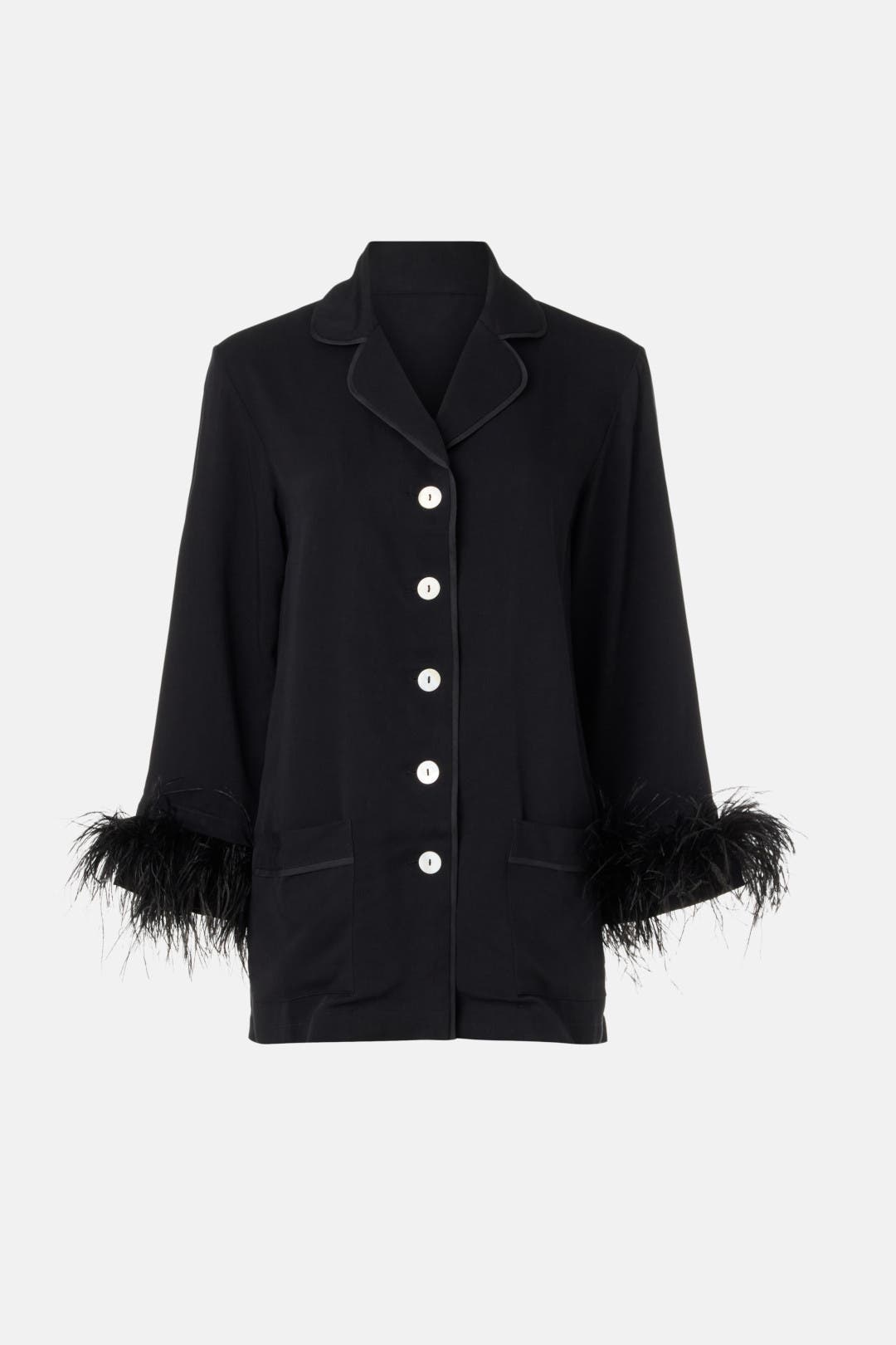 Party Pajama Top With Feathers by Sleeper | Rent the Runway