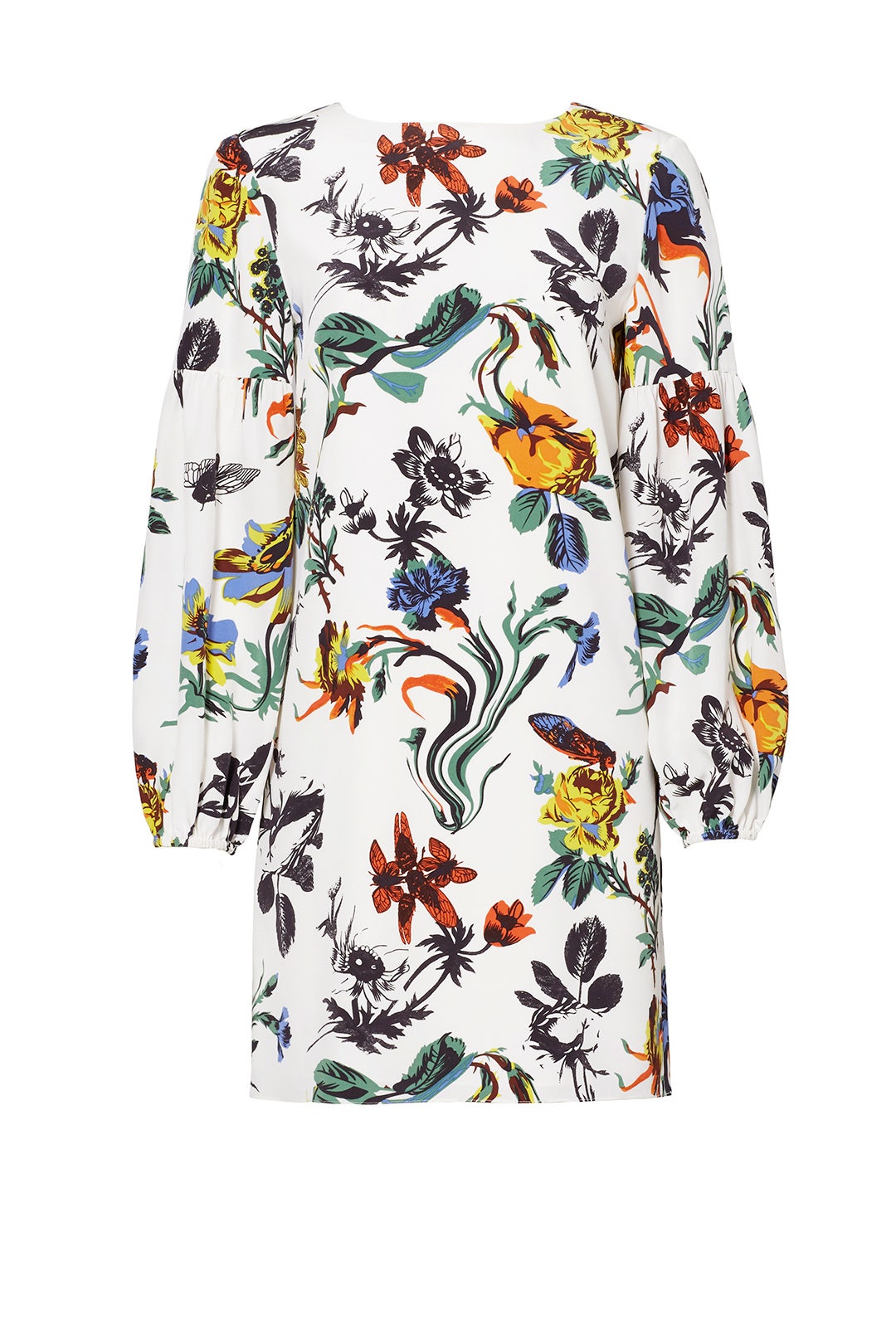 Ivory Gothic Floral Shift by Tibi