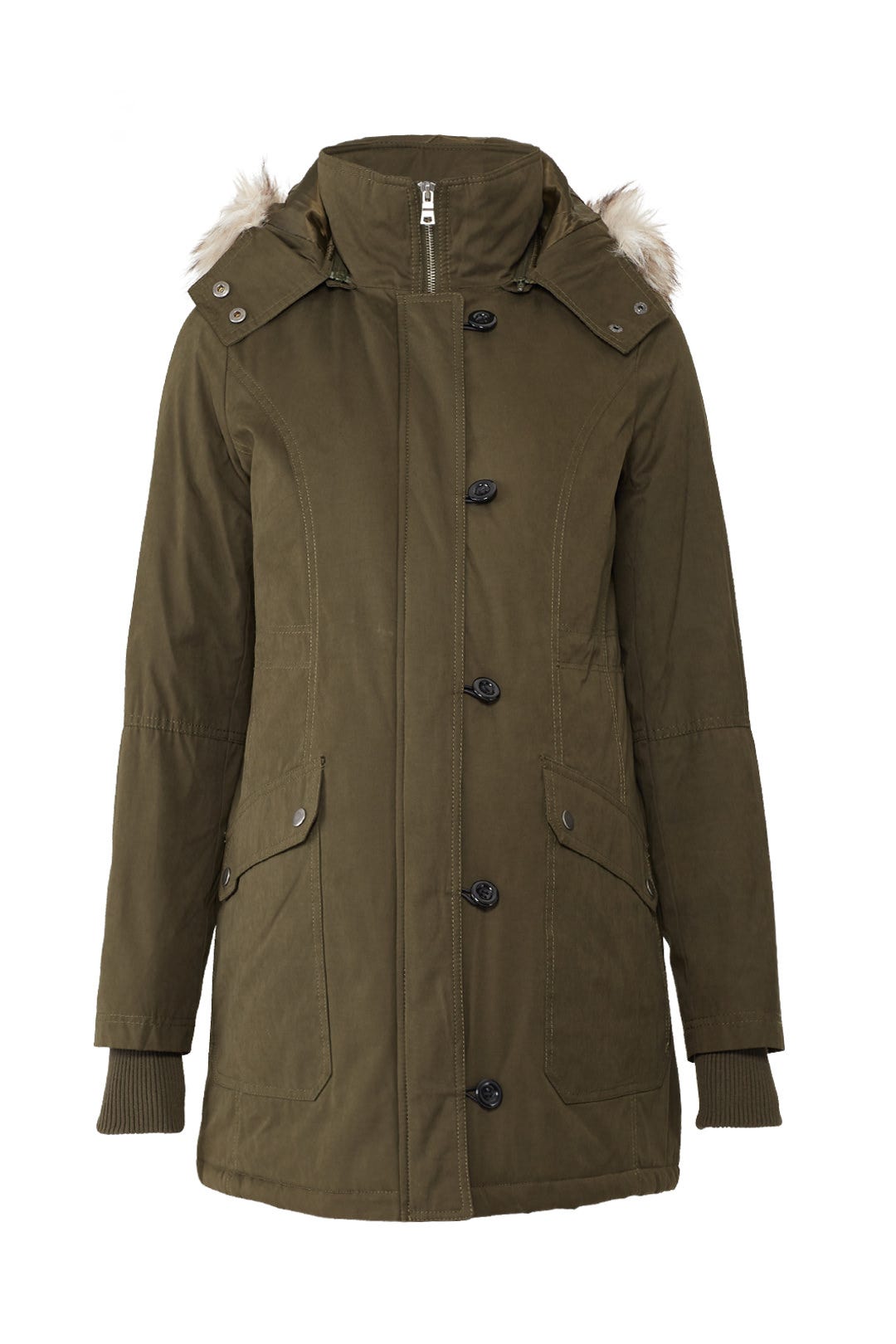 Olive Quilted Maternity Parka by A Pea in the Pod 3