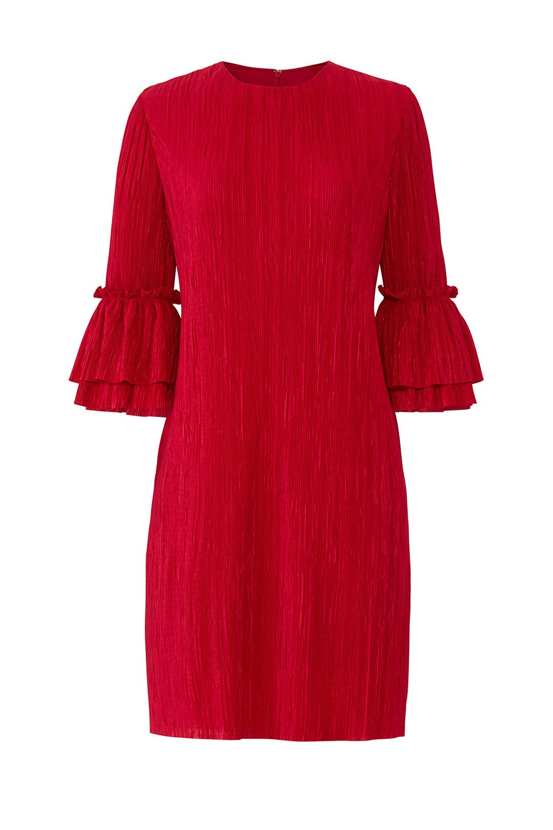 Red Pleated Shift by Badgley Mischka 3