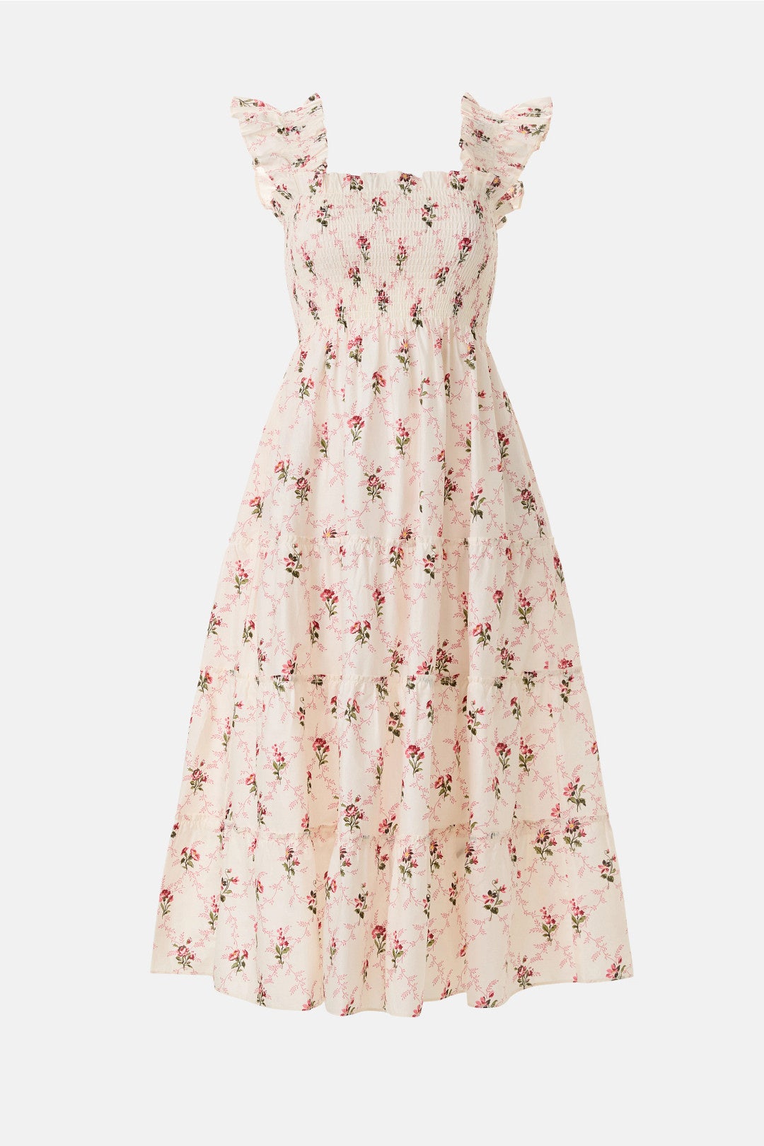 Pink Floral Ellie Nap Midi Dress by Hill House Home | Rent the Runway Pink Floral Ellie Nap Midi Dress by Hill House Home | Rent the Runway