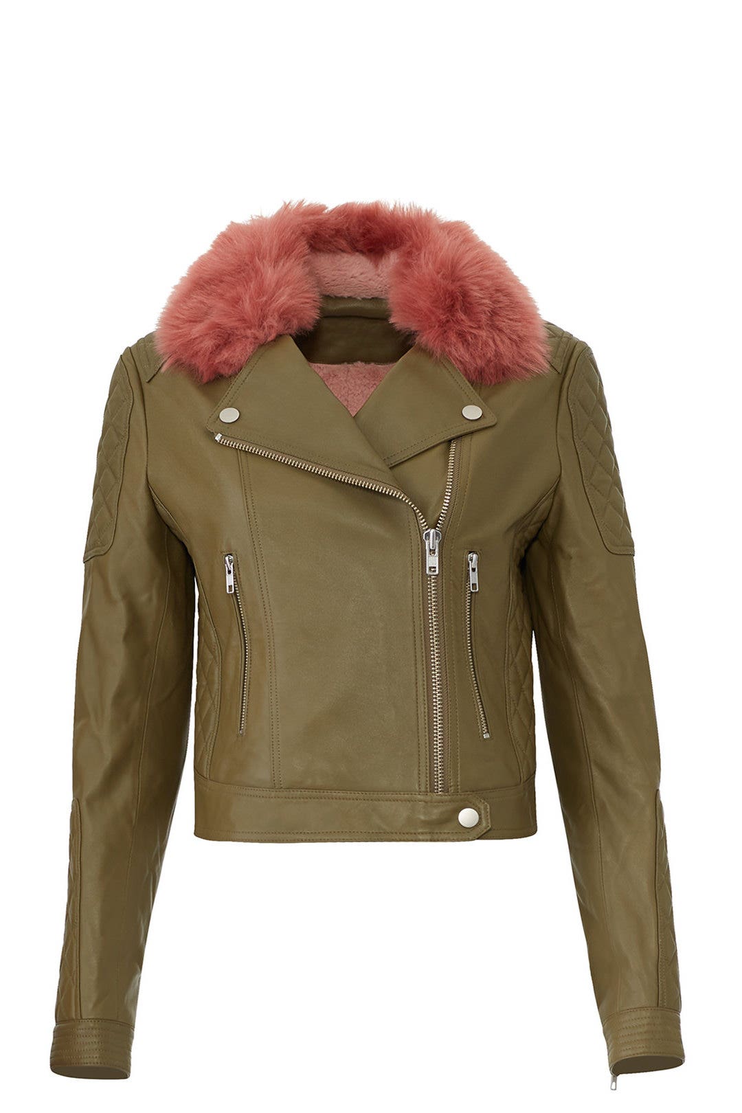 Faux Fur Biker Leather Jacket by Samantha Sipos 3
