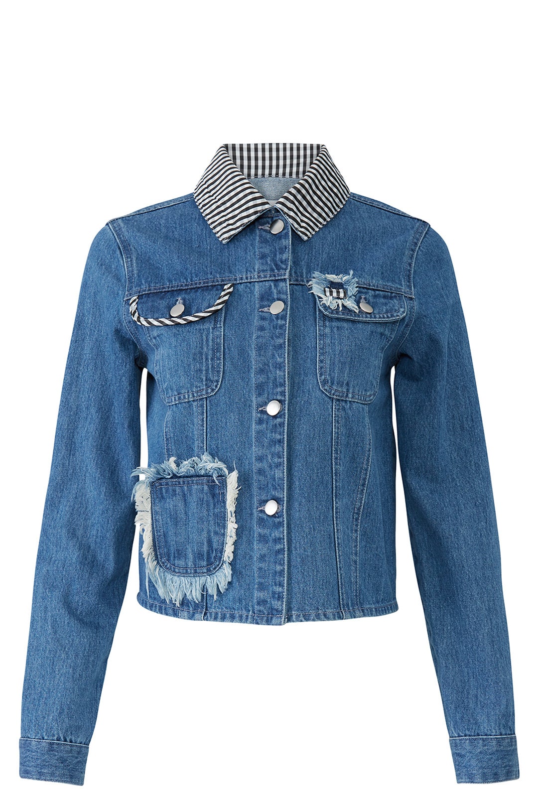 Girls Gingham Denim Jacket by Samantha Sipos 3