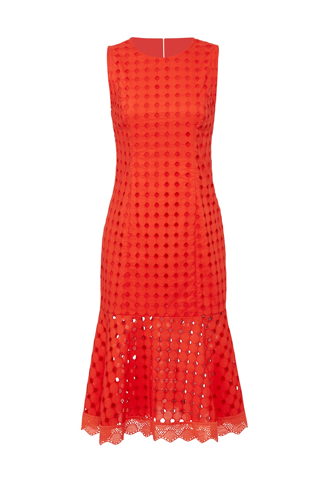 Red Eyelet Flounce Dress by Donna Morgan 3