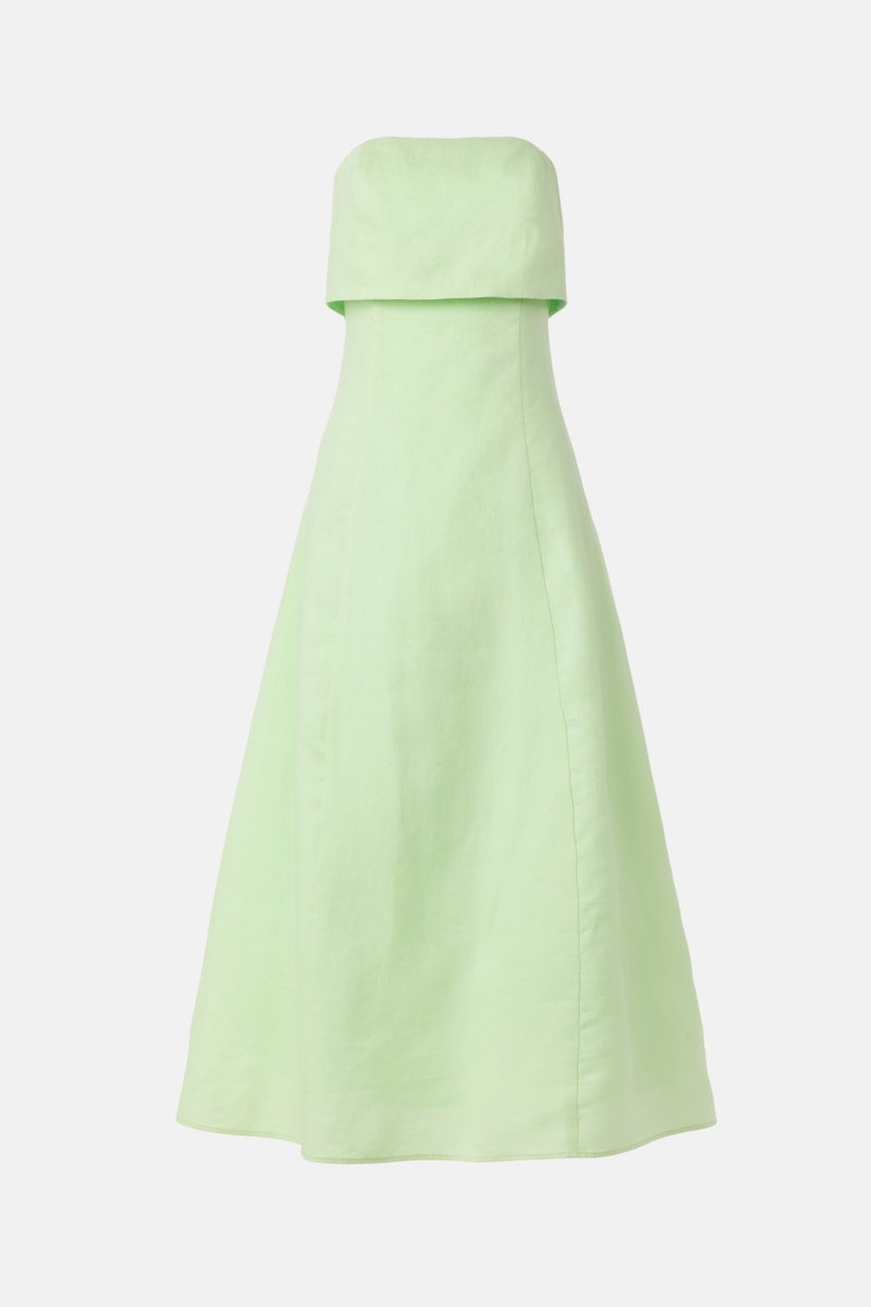 Folded Strapless Linen Maxi Dress by Endless Rose - Photo 4