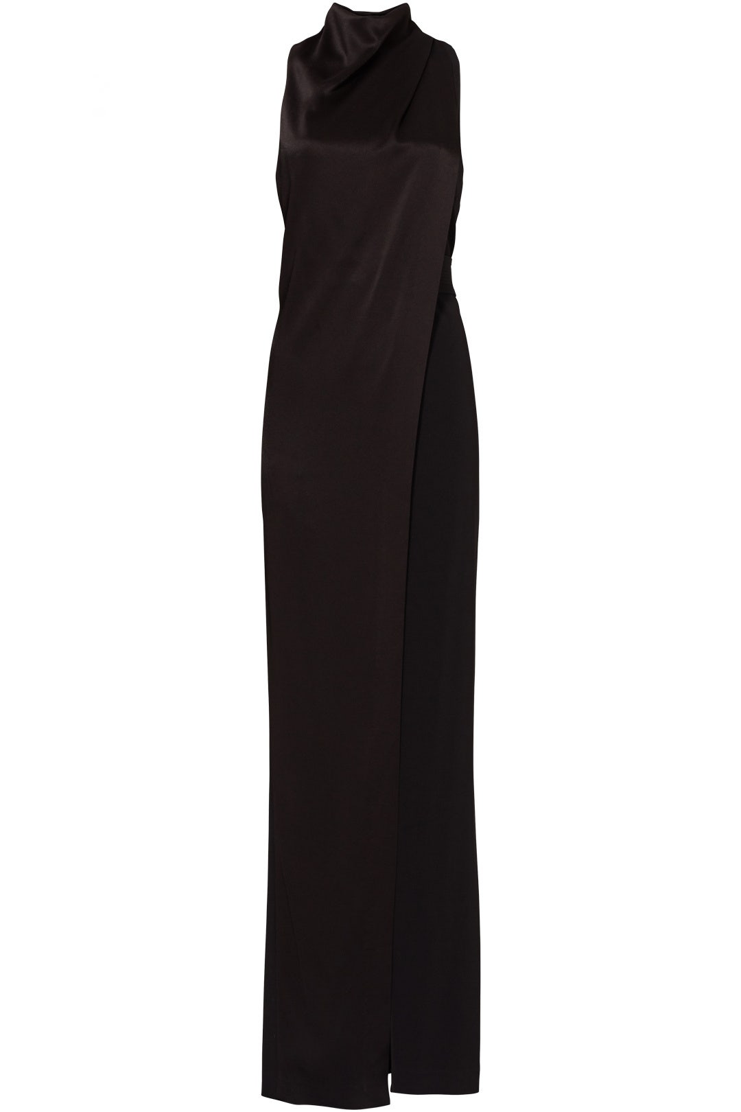 Black Smooth Draped Gown by HALSTON