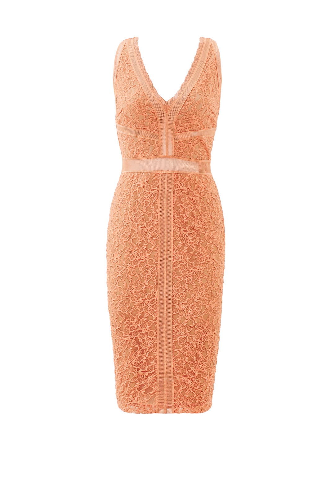 Orange Straight Edge Lace Sheath by Bailey 44
