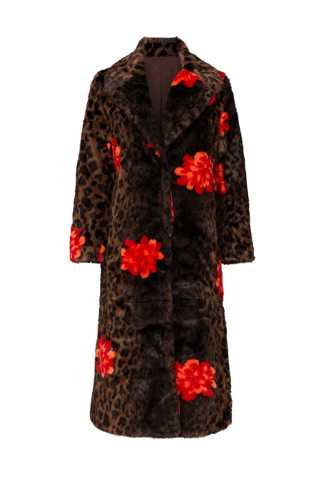 Faux Fur Jungle Flower Overcoat by Heurueh 4