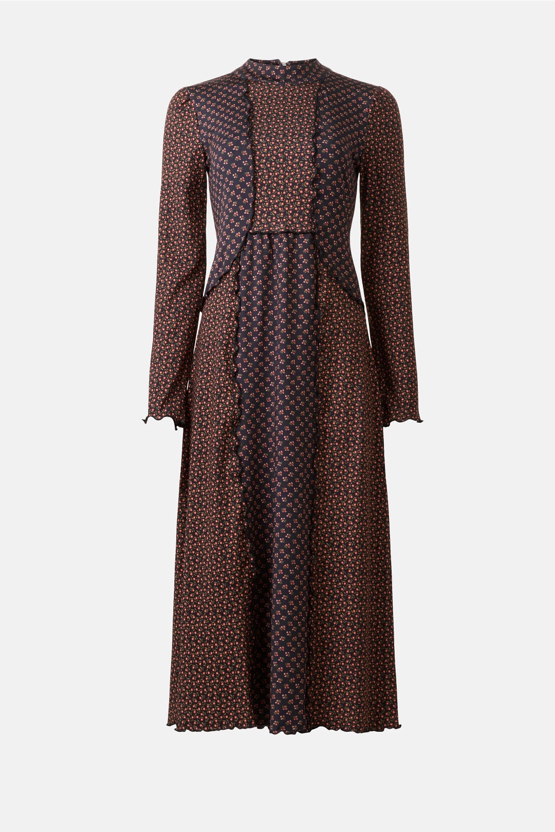 Mixed Print Jersey Midi Dress