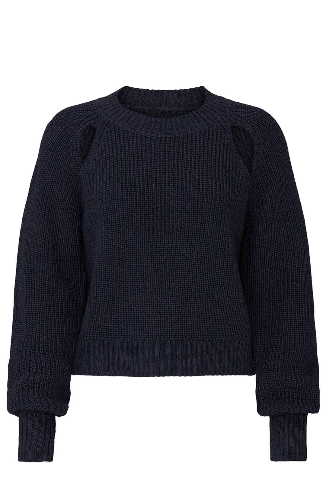 Navy Slash Shoulder Sweater by VOX LUX 4