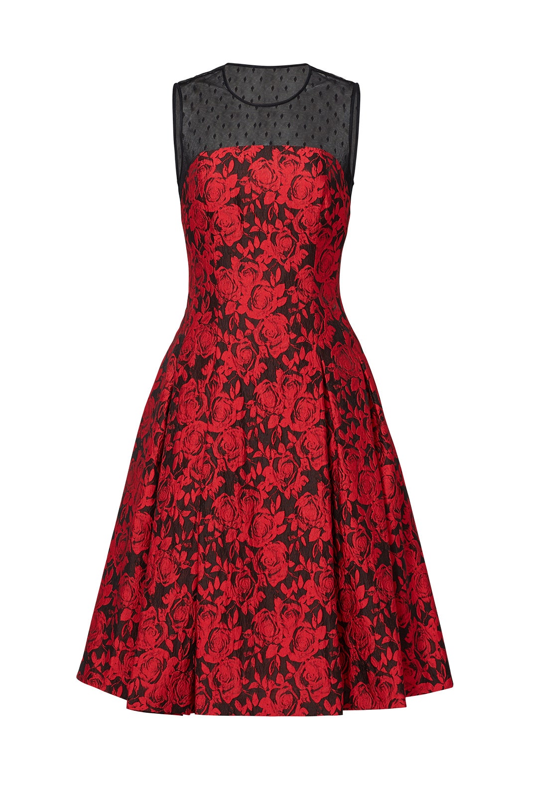 Burning Red Florals Dress  by Carmen Marc Valvo 3