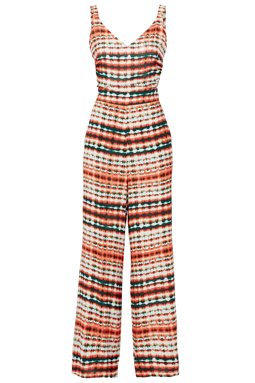 Orange Abstract Stripe Jumpsuit by Josie by Natori 3