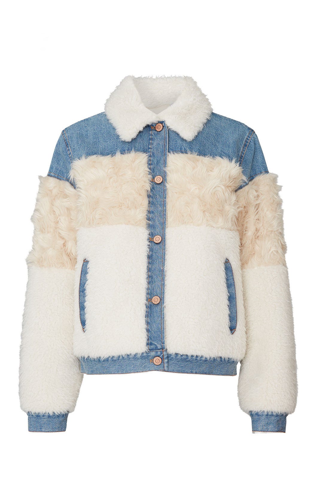 Faux Fur Denim Combo Jacket by La Vie Rebecca Taylor 4