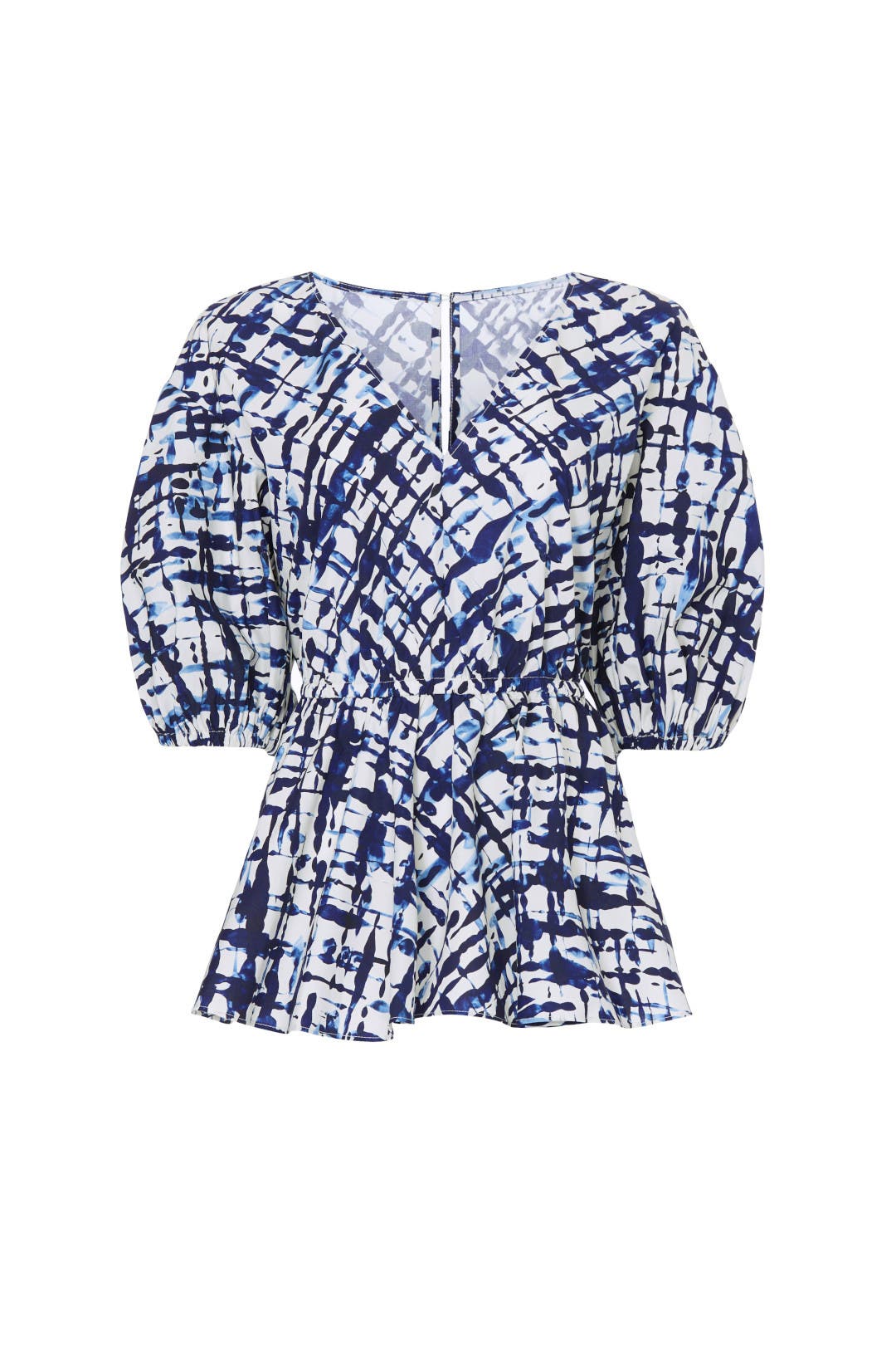 【euw】puff sleeve peplum top Floerns Women's Puff Sleeve Tie Front Peplum Top Crewneck