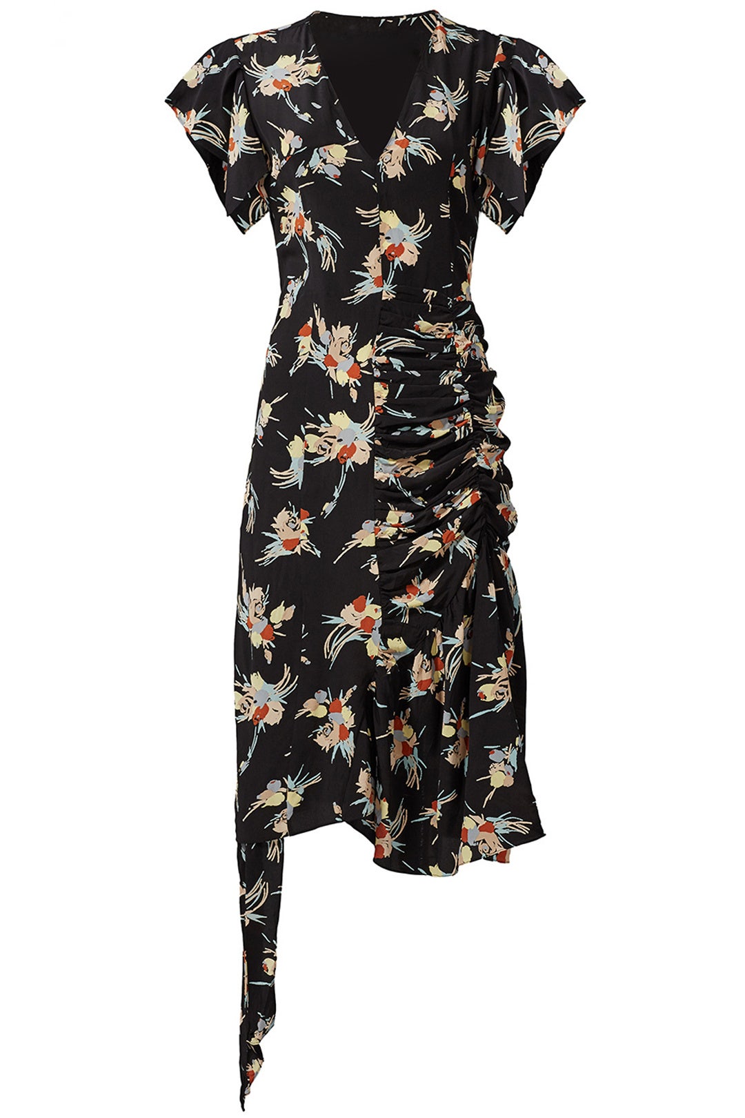 Black Printed Asymmetrical Dress by Marni 3