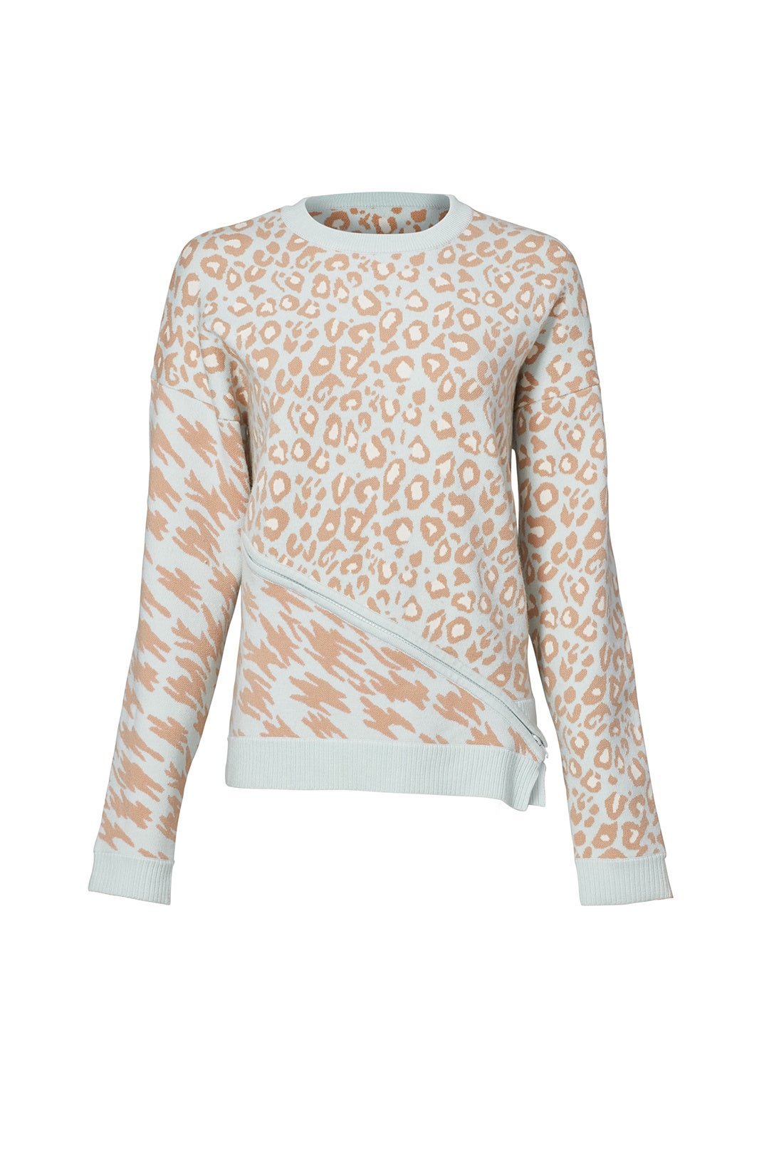 Glacier Blue Animal Zip Sweater by Opening Ceremony