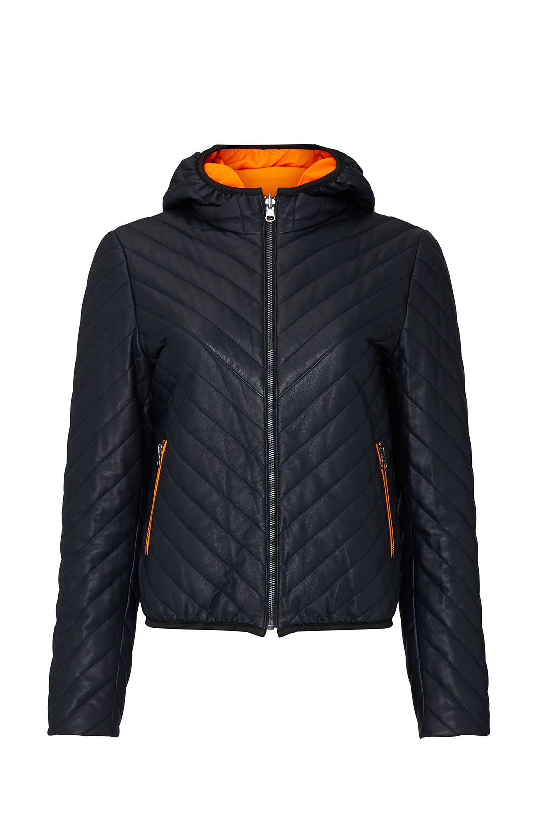 Blue Reversible Chevron Puffer by Samantha Sipos