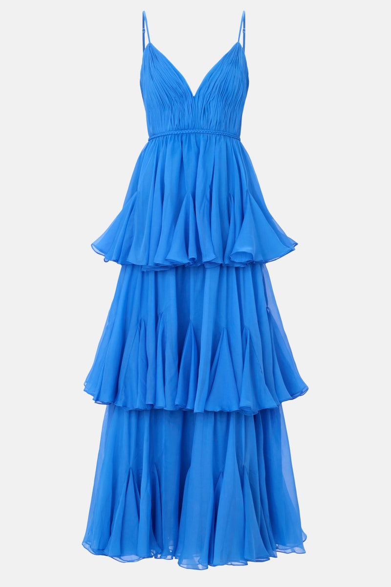 ​Thin Strap Tiered Chiffon Gown by Ieena for Mac Duggal - Photo 4