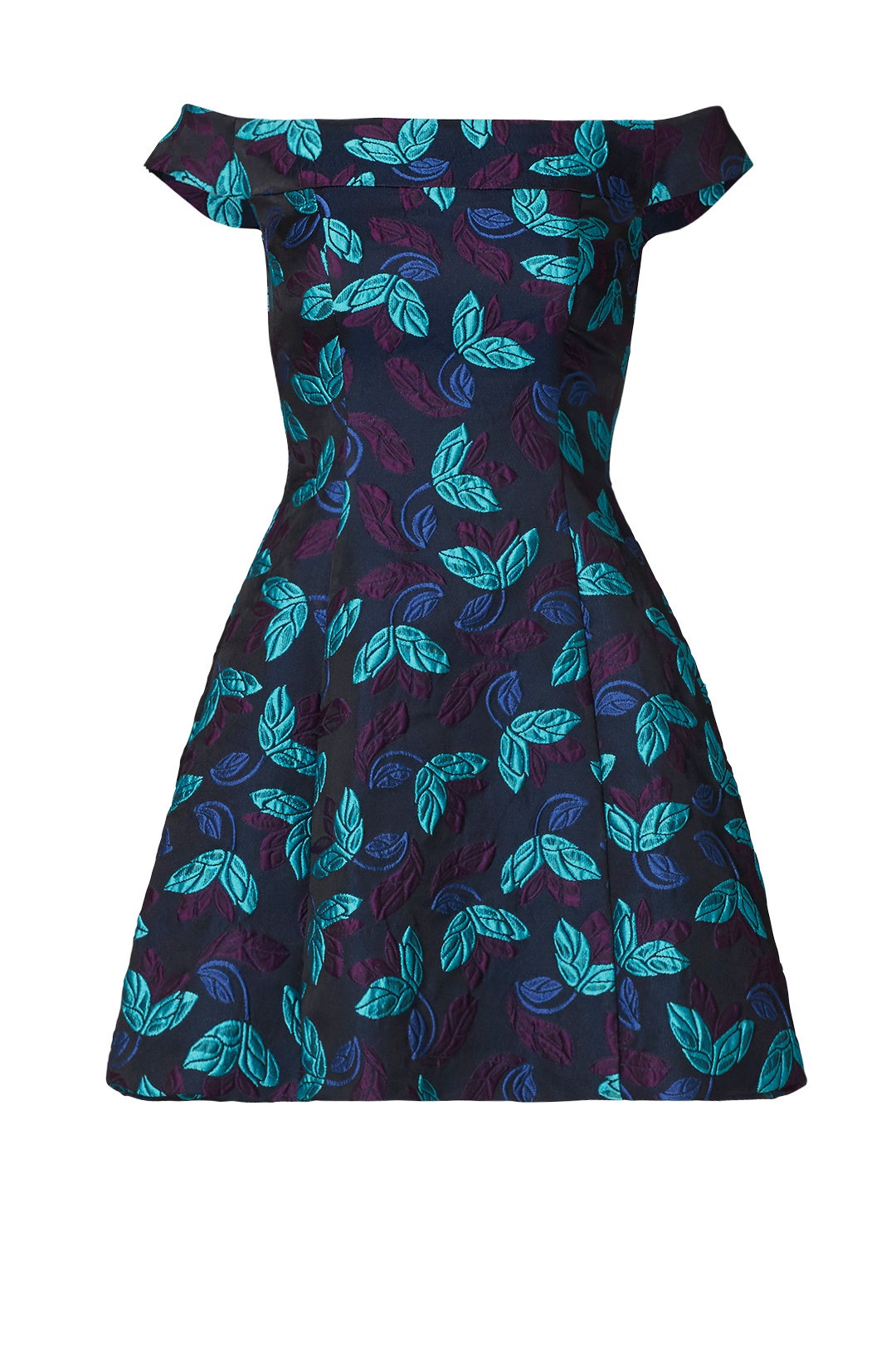 Off Shoulder Shimmer Leaf Dress by Cynthia Rowley