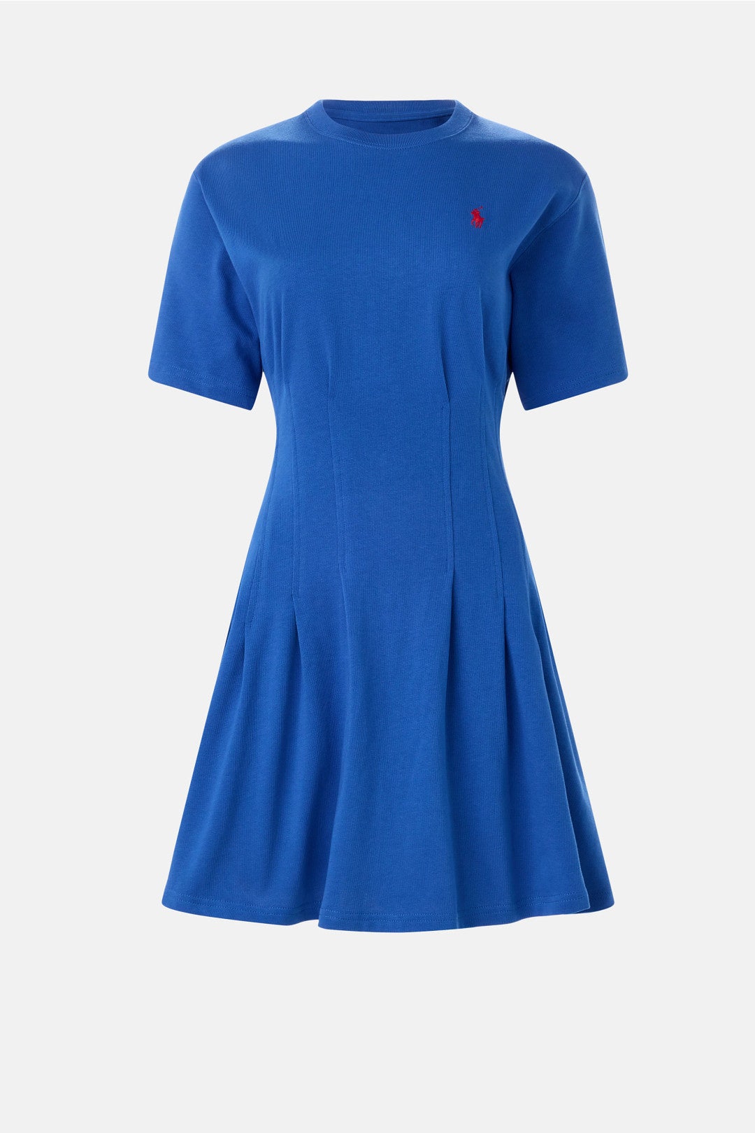 white christmas dresses Gala Blue Knit Crew Neck Short Sleeve Dress