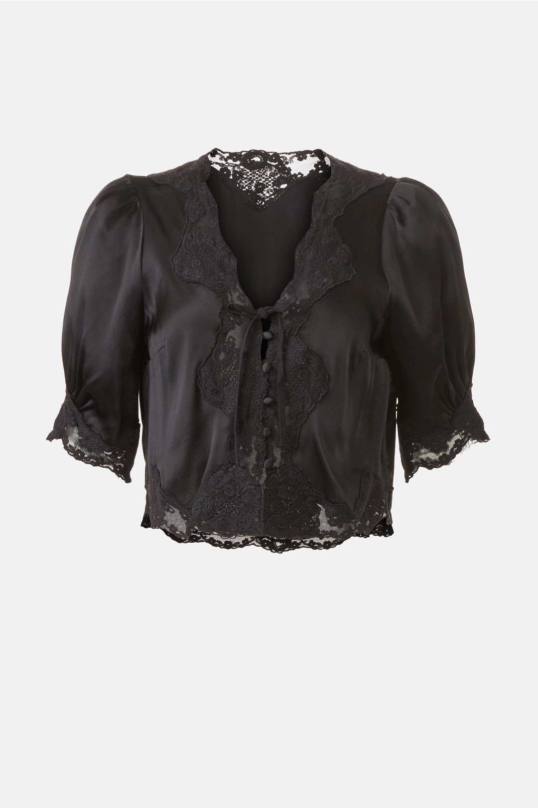 Tie Front Lace Detail Top by Rixo x RTR 4