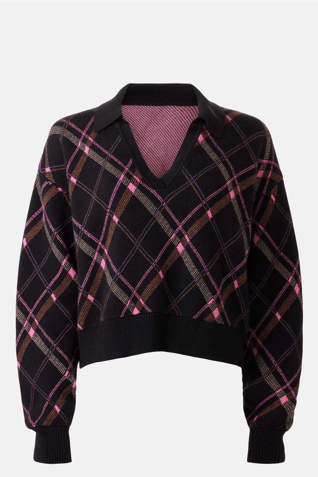 Plaid Knit Polo Sweater by Untitled in Motion 4