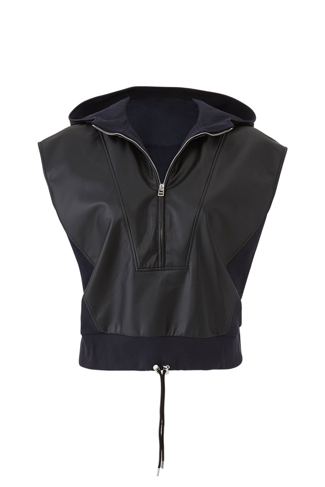 Sleeveless Faux Leather Sweatshirt by Cedric Charlier