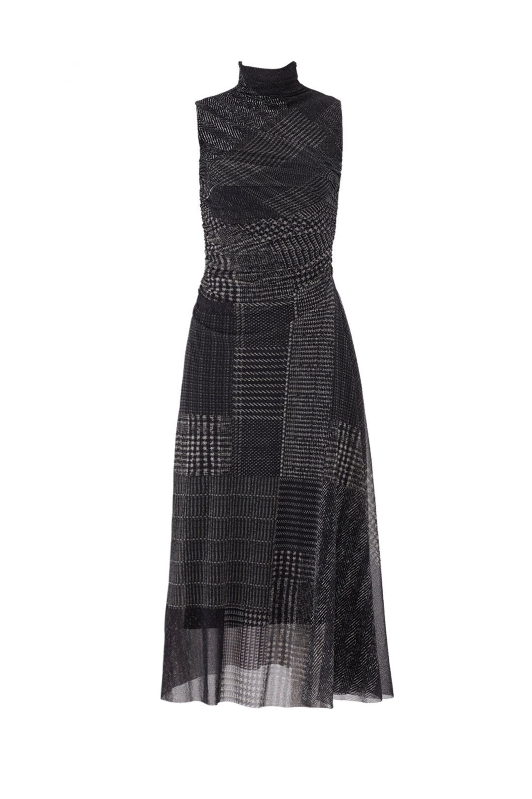 Grey Weave Printed Dress by Fuzzi
