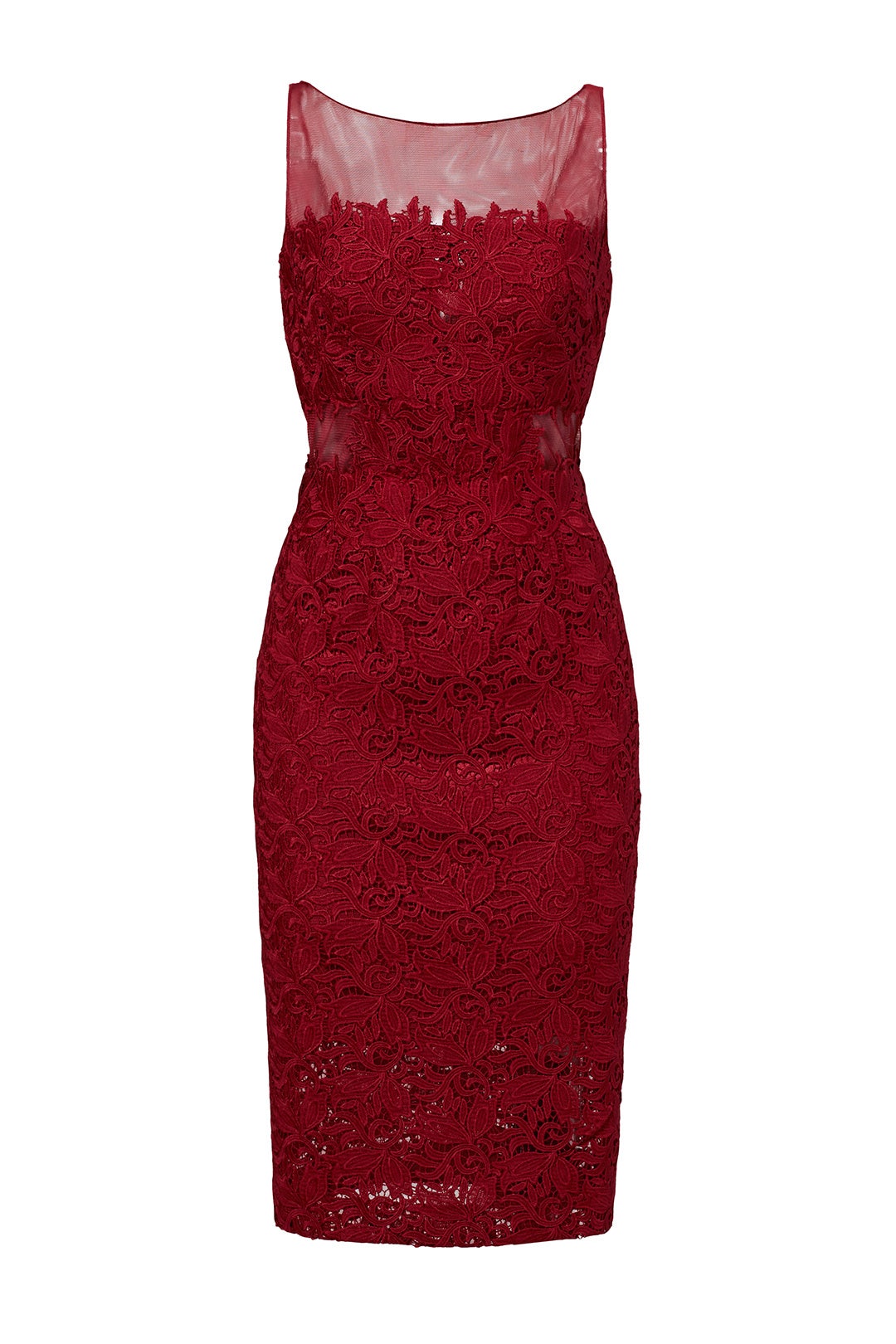 Red Romantic Illusion Dress by ML Monique Lhuillier
