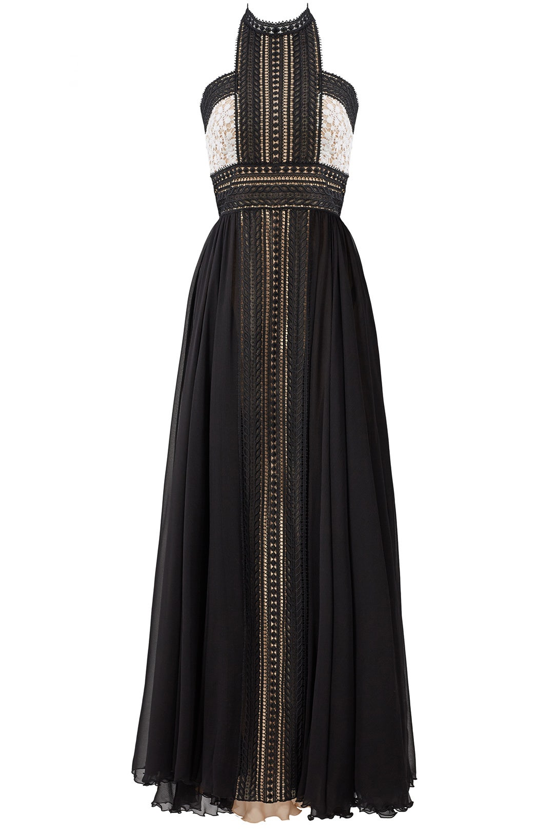 Black Lace Chiffon Gown by NAEEM KHAN