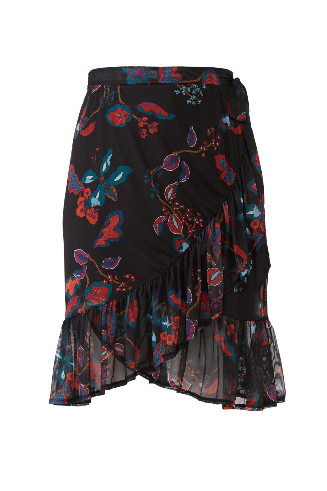 Flower Printed Mesh Skirt by JUNAROSE 3