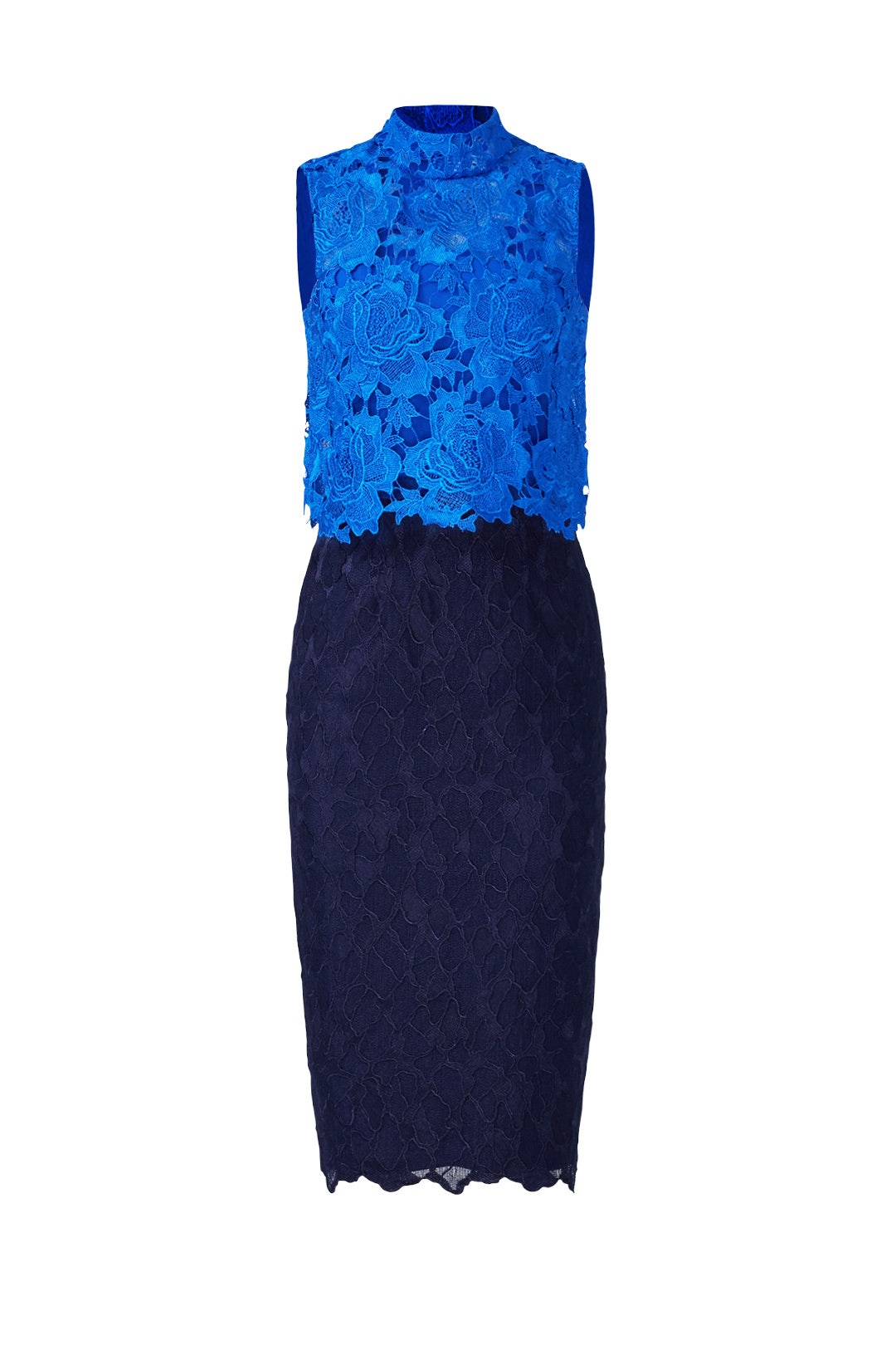 Blue Sweetheart Colorblock Sheath by ML Monique Lhuillier