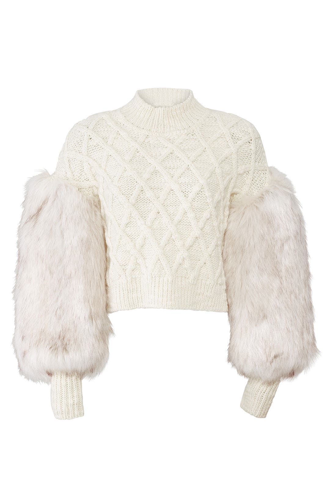 Cable And Faux Fur Sweater by Philosophy di Lorenzo Serafini 3