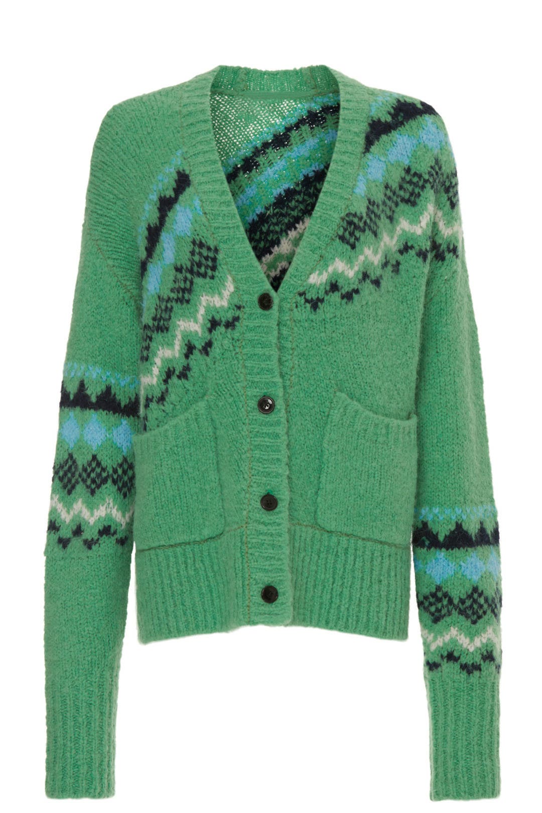 Green Bette Fair Isle Cardigan by Derek Lam 10 Crosby | Rent the