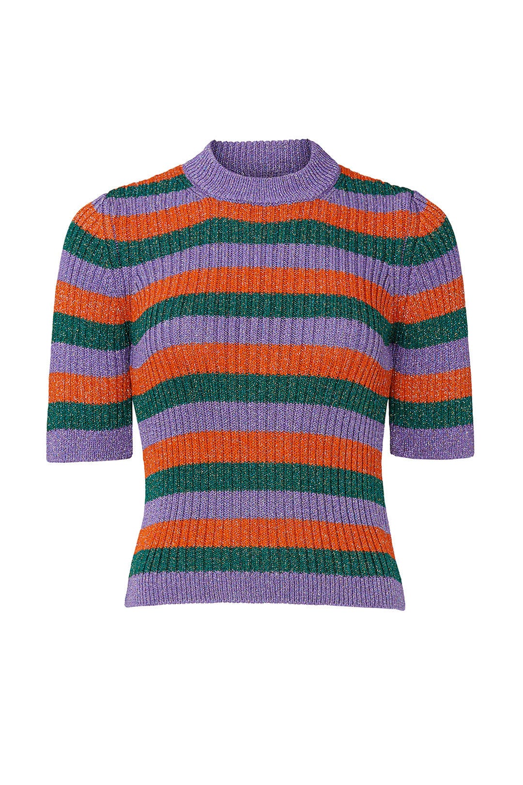 Stripe Lurex Knit Sweater by GANNI 4