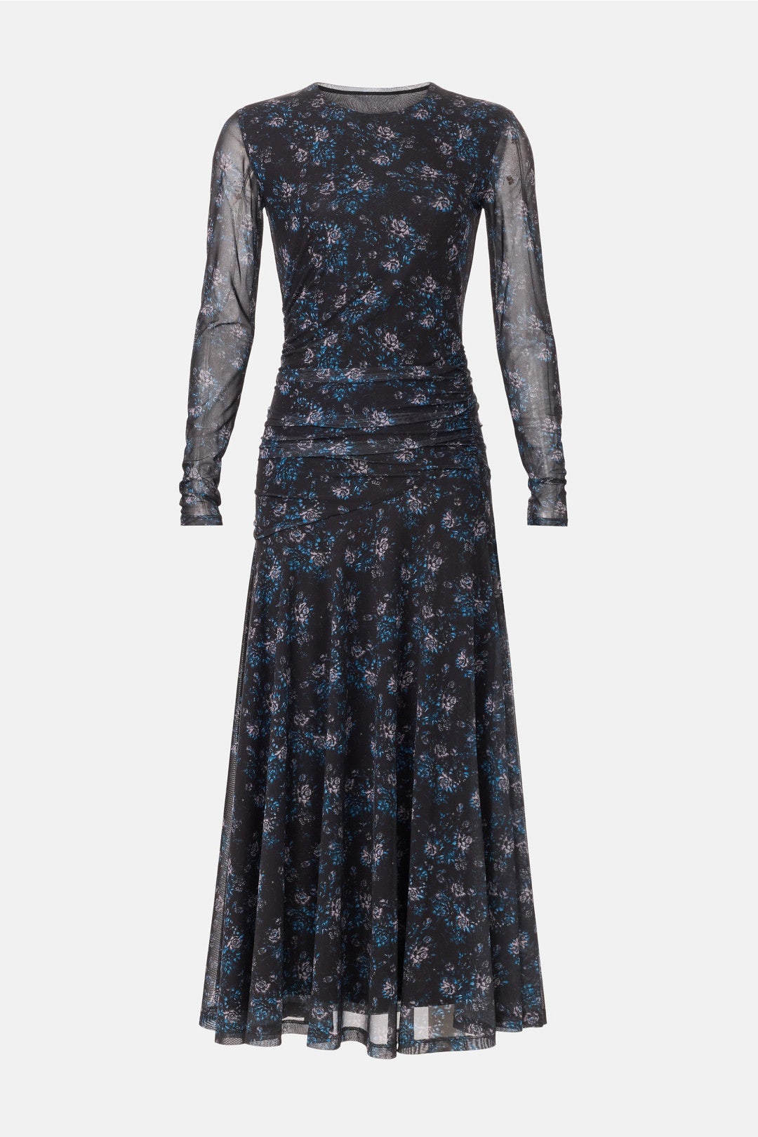 Floral Ruched Mesh Dress by GANNI 4