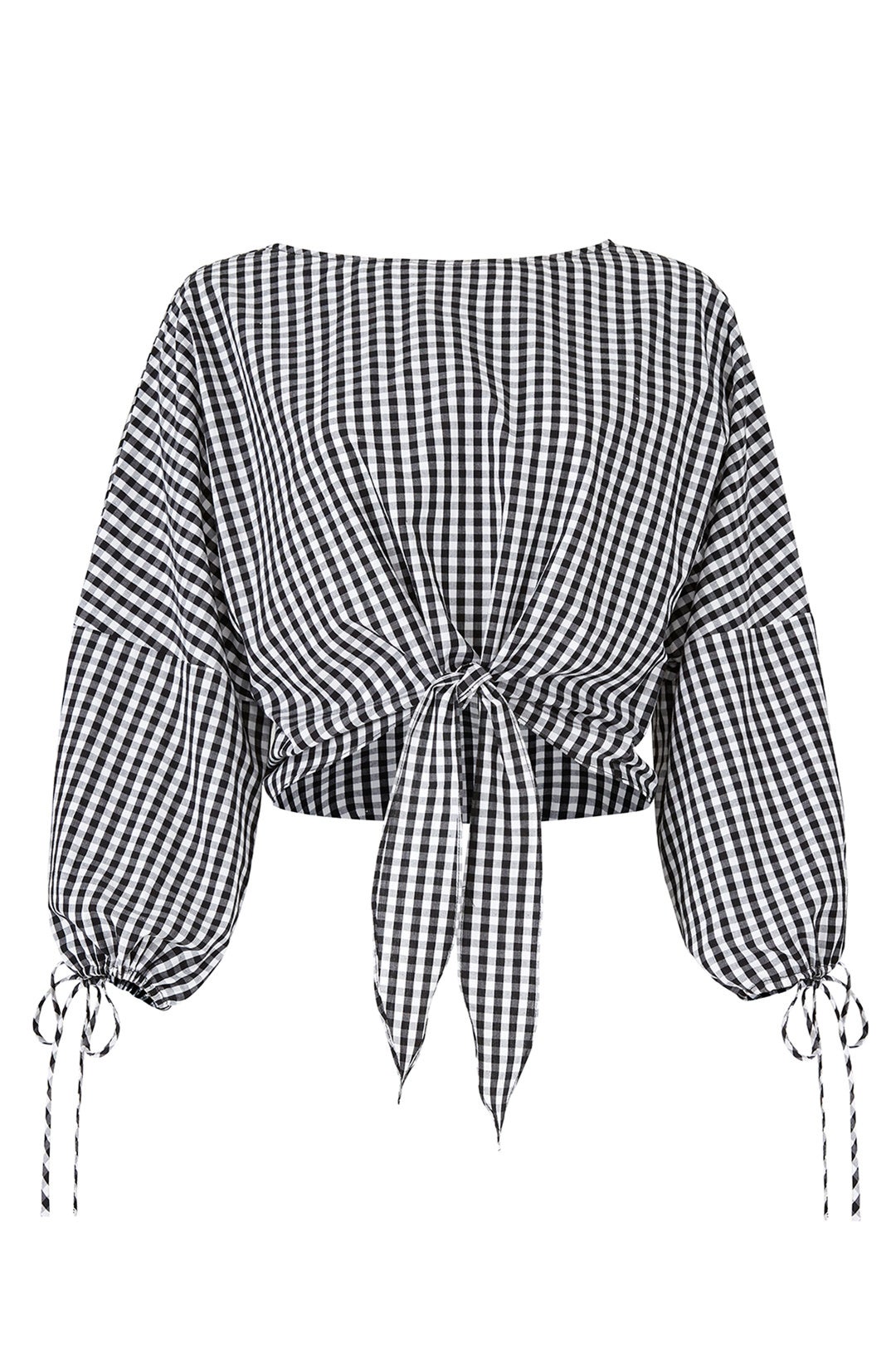 Millie Gingham Tie Blouse by Greylin