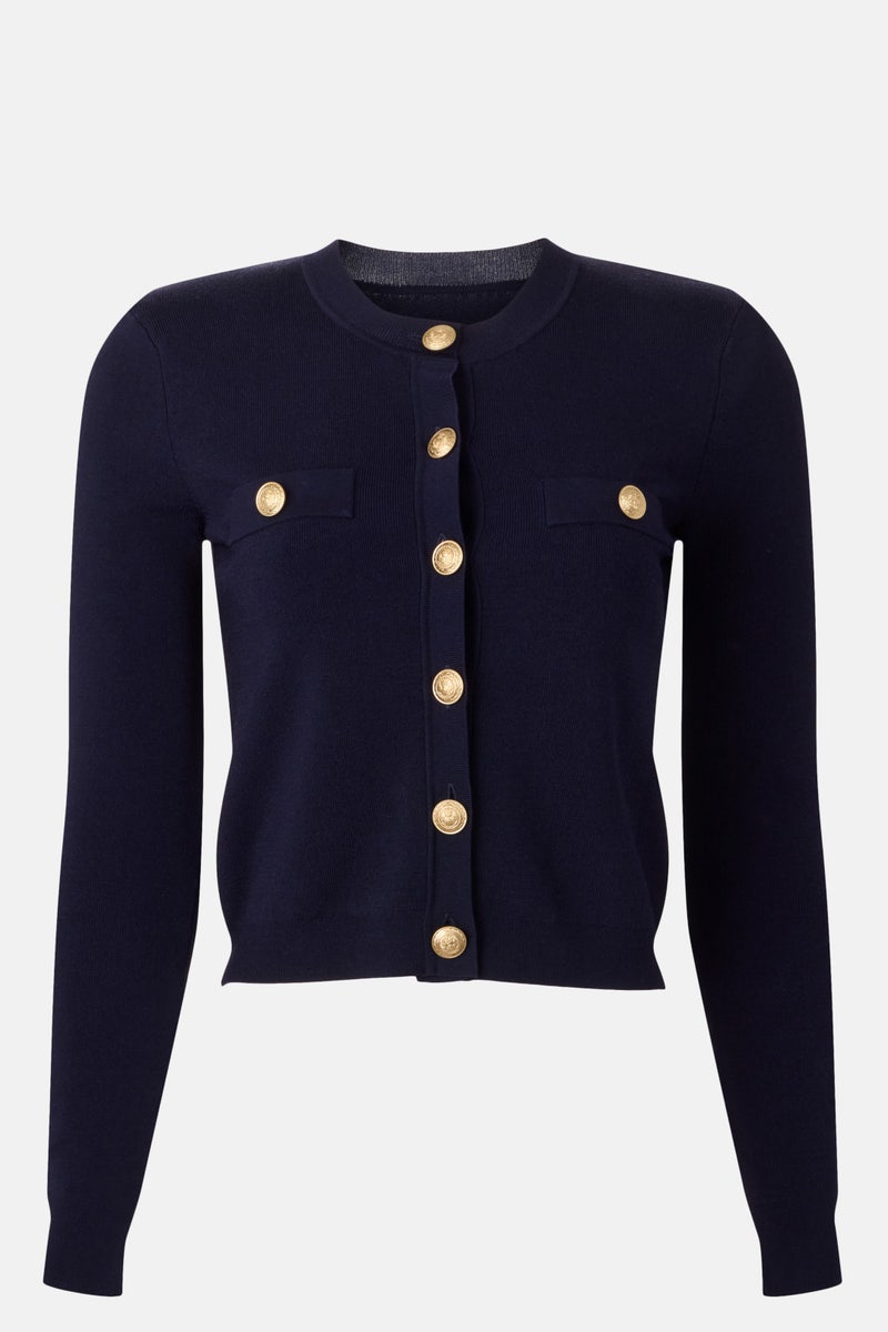 Toulouse Cropped Crew Neck Cardigan by L'agence - Photo 4