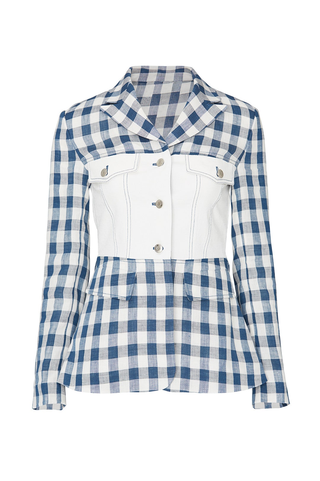 Paneled Check Blazer by SJYP