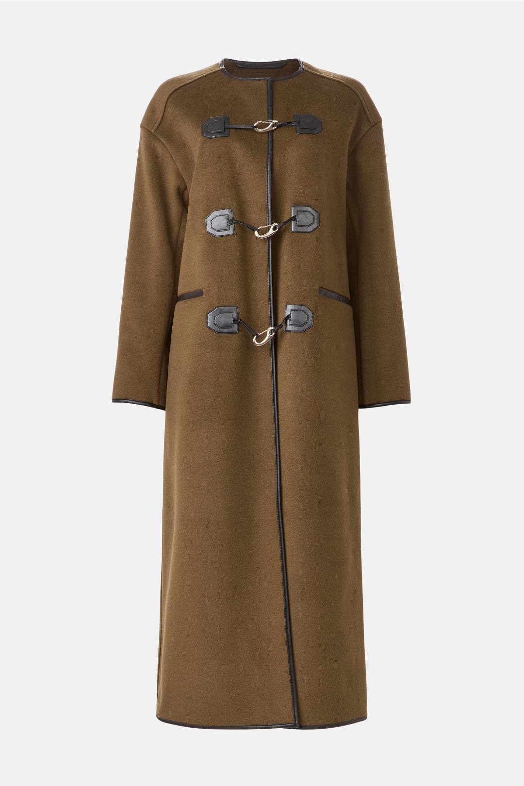 Joey Khaki Contrast Collar Trench Coat by Sandro | Rent the Runway