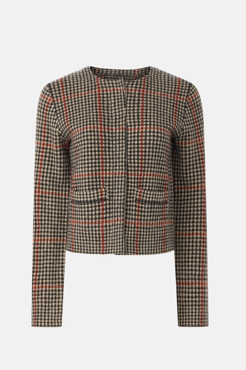 Intarsia Glen Plaid Jacket by VINCE. - Photo 4