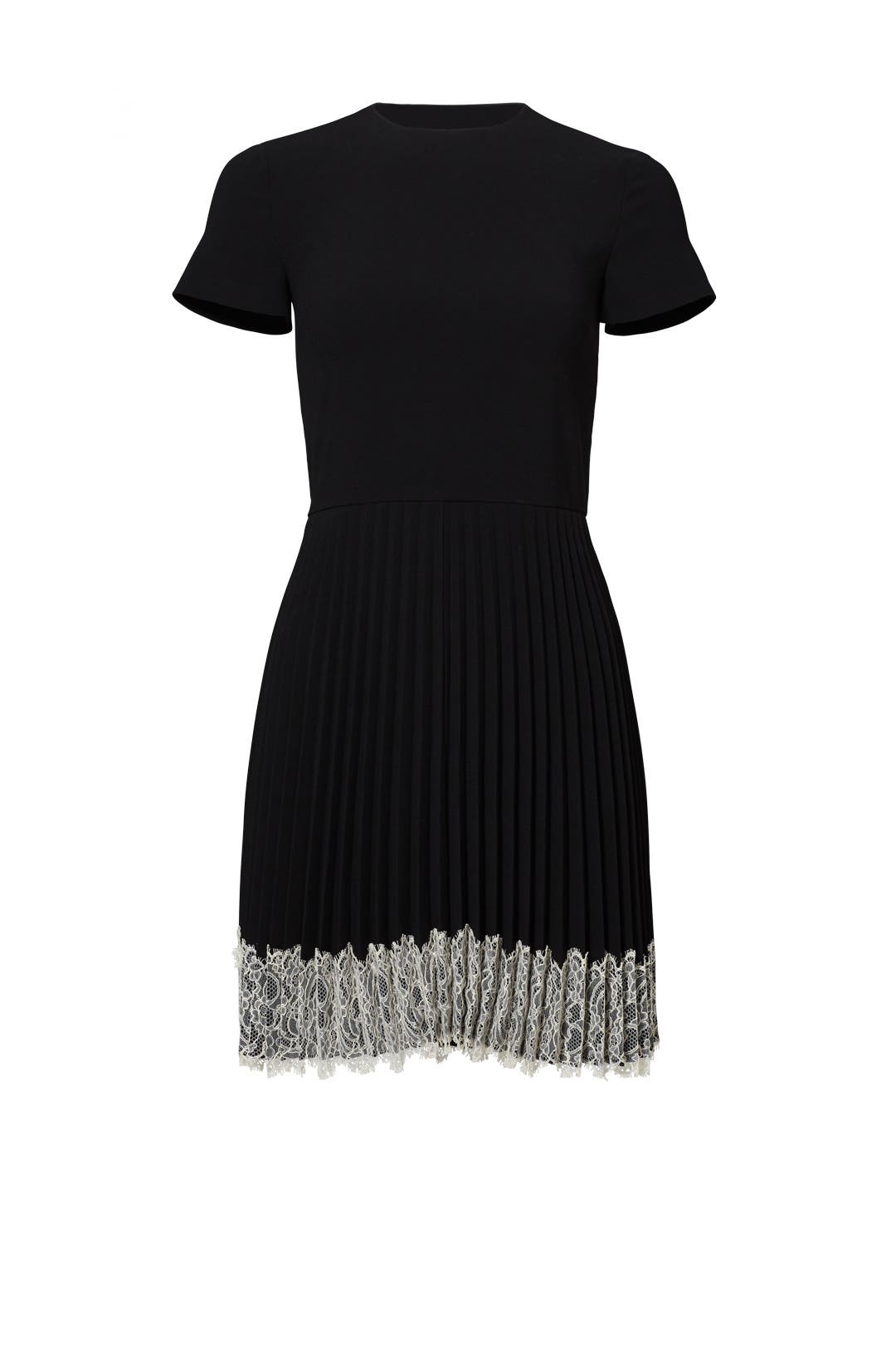 Black Pleated Tea Dress by RED Valentino | Rent the Runway