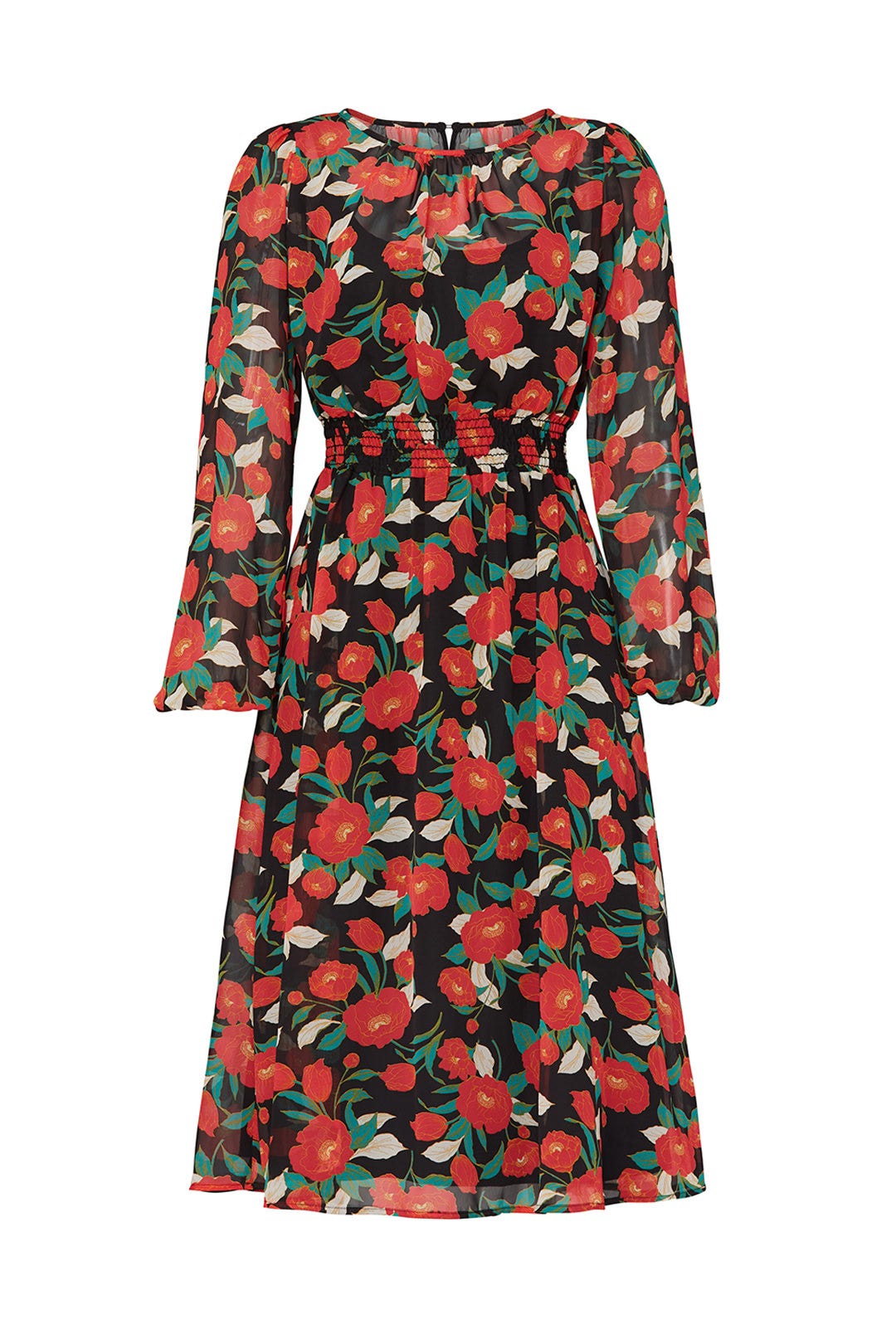 Floral Crew Neck Midi Dress  by Louna 4