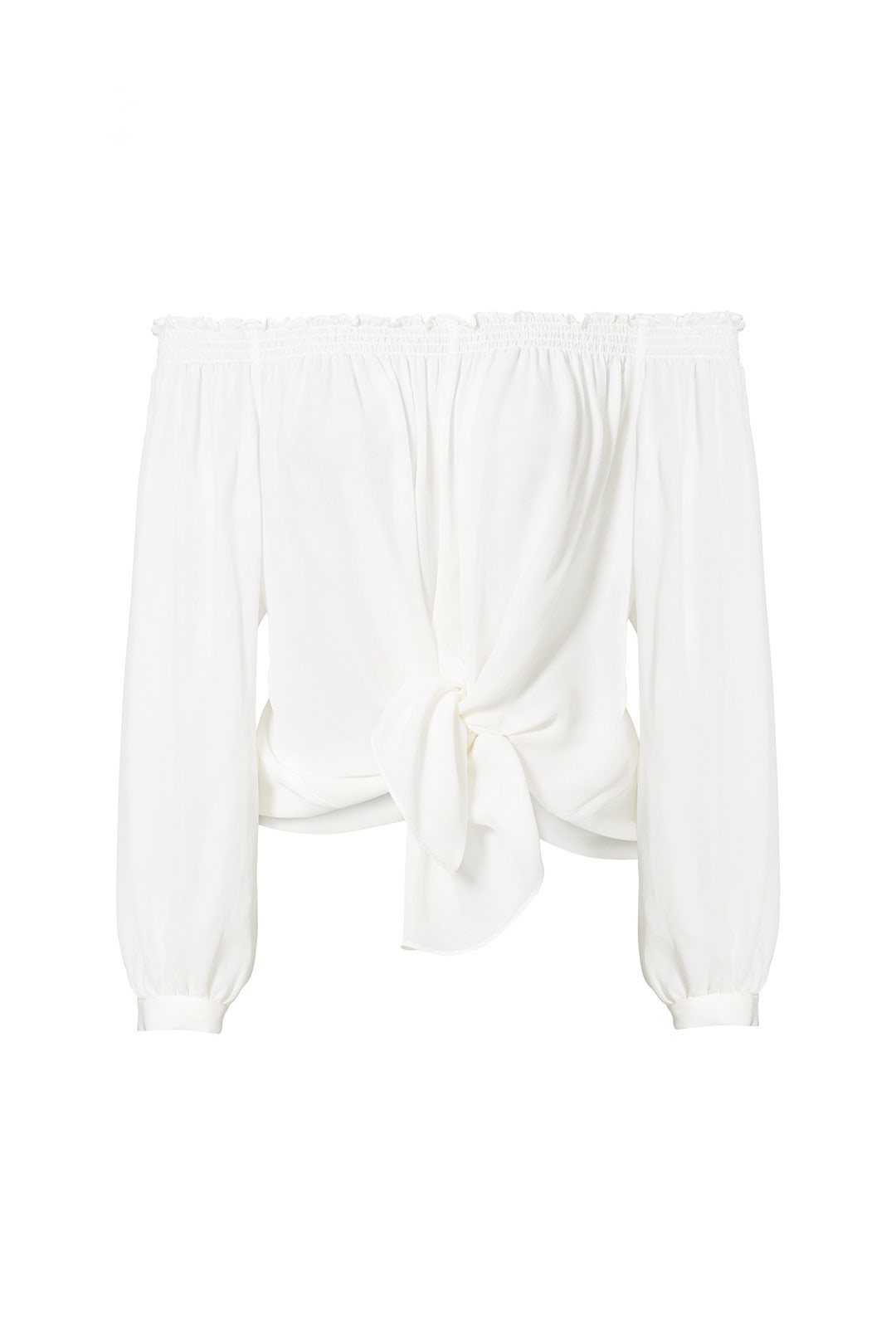 Ivory Rocky Smocked Off Shoulder Top by Nicole Miller 3