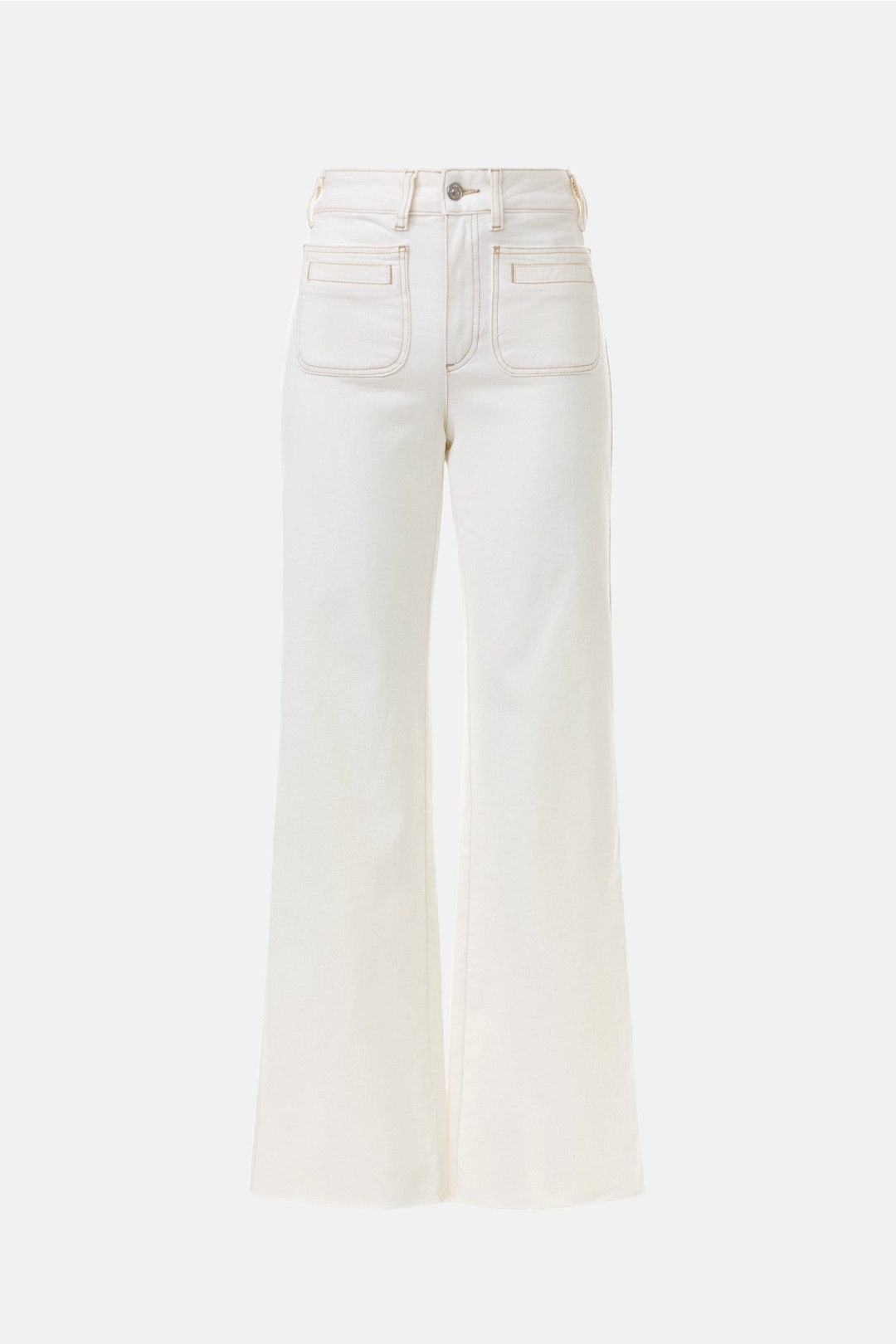 White Aneesa Wide Leg Jeans by PAIGE