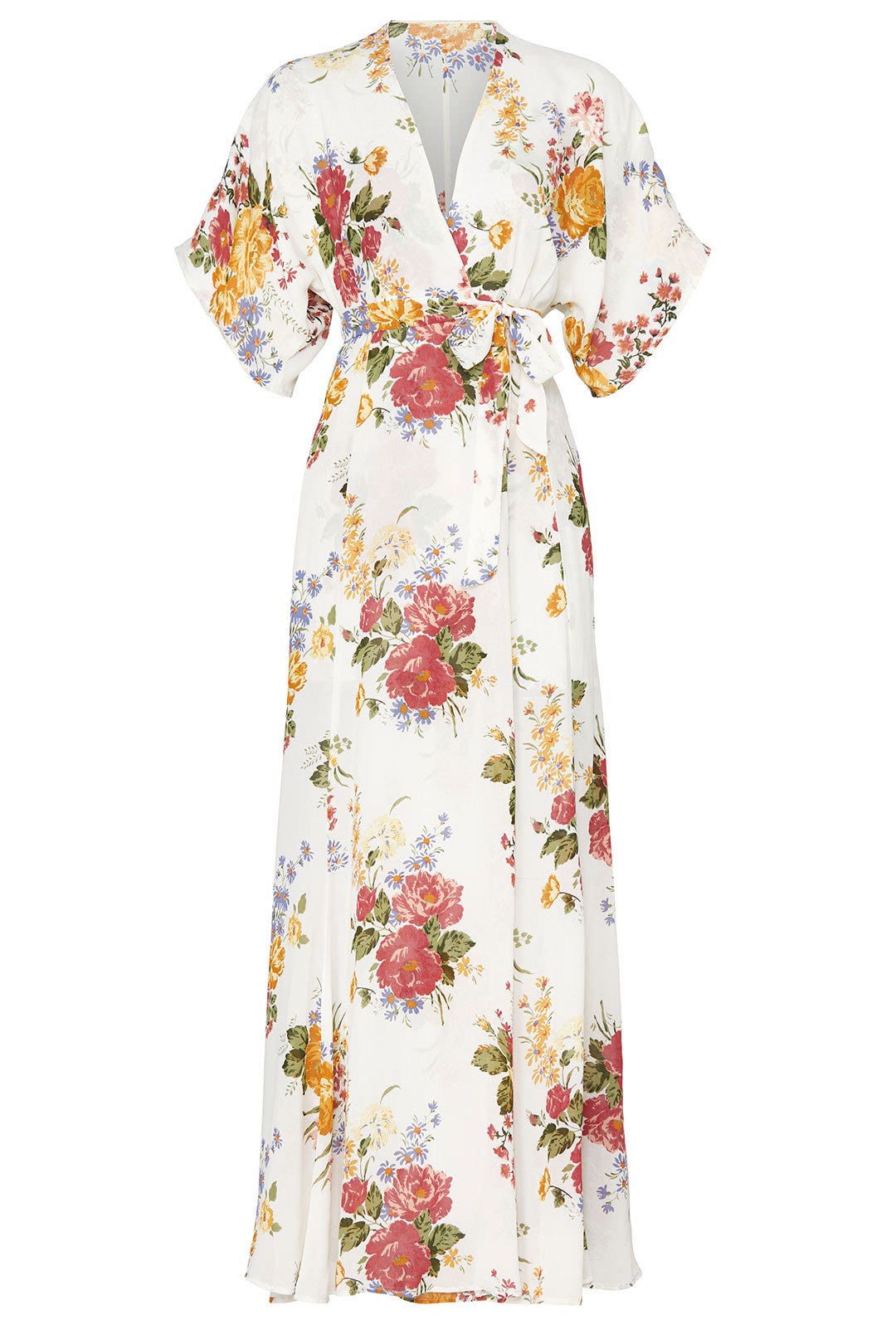 White Floral V-Neck Maxi by Reformation 4