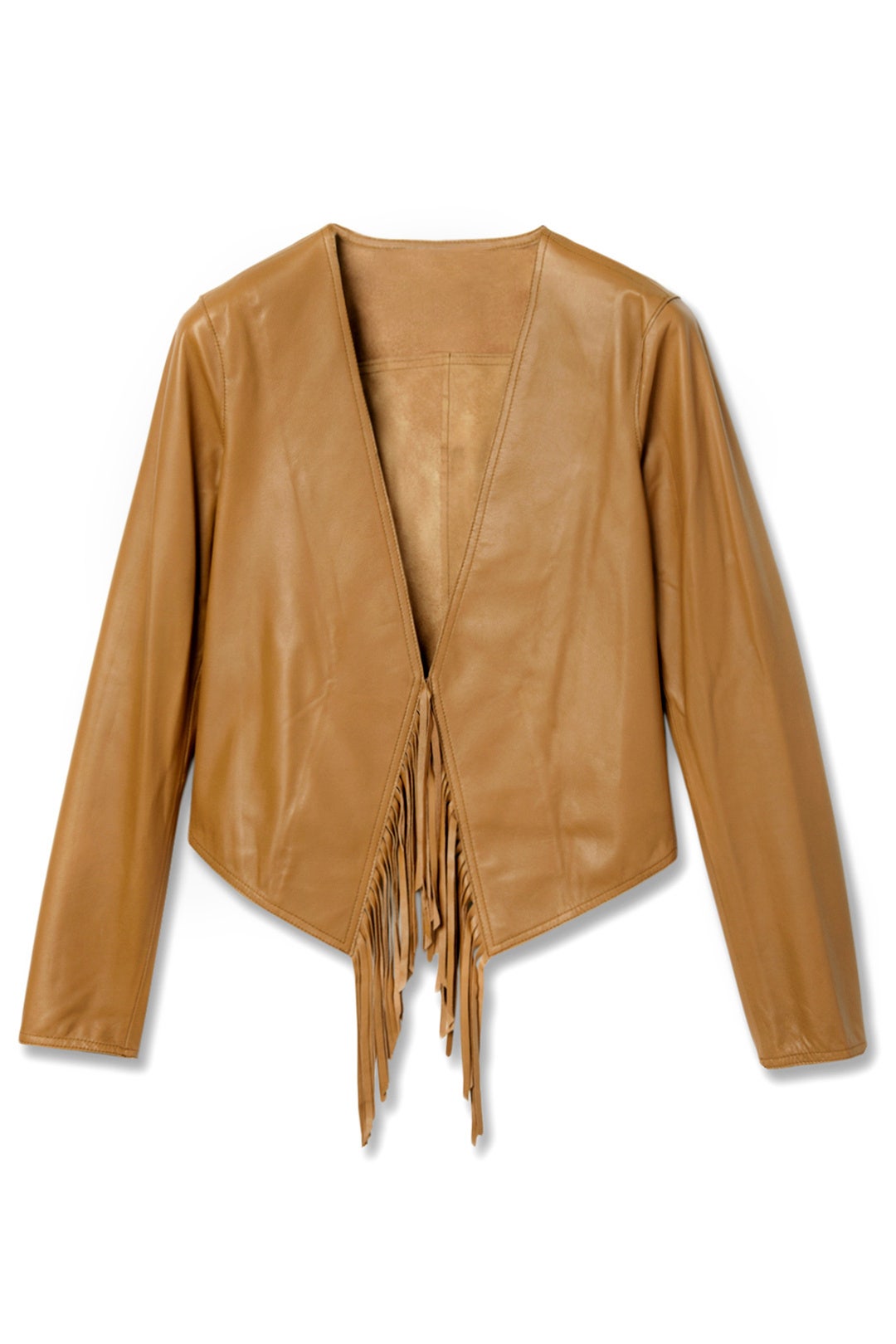 Toffee Fringe Leather Jacket by Derek Lam 10 Crosby 3