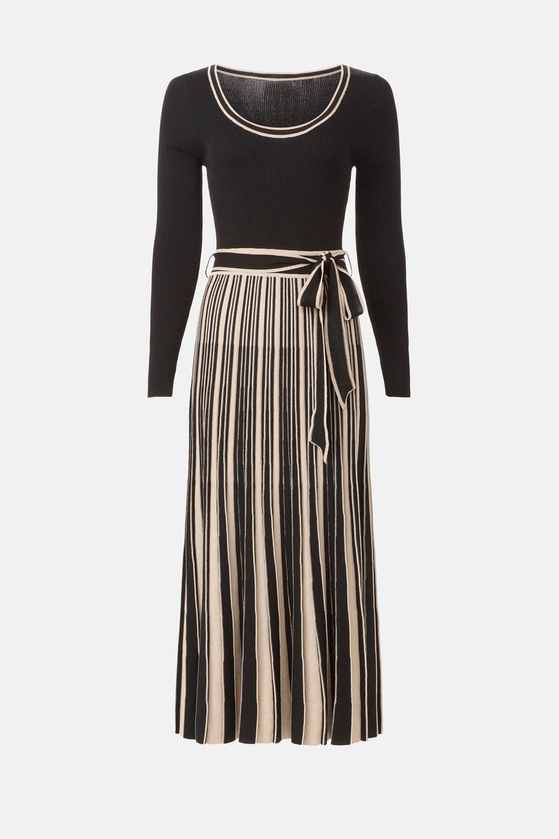 Long Sleeve Tie Waist Sweater Dress by Moon River - Photo 4